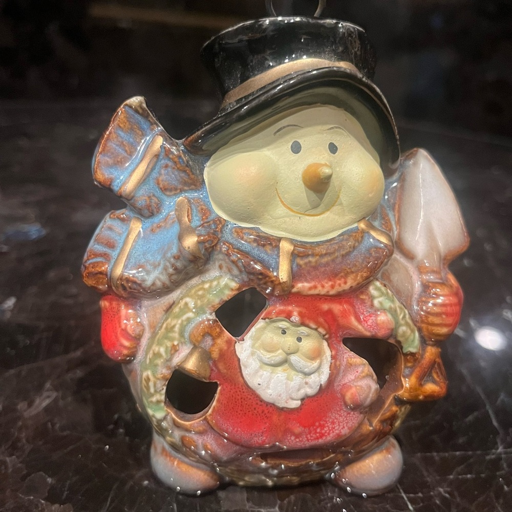 Charming Snowman Votive Candle Figurine